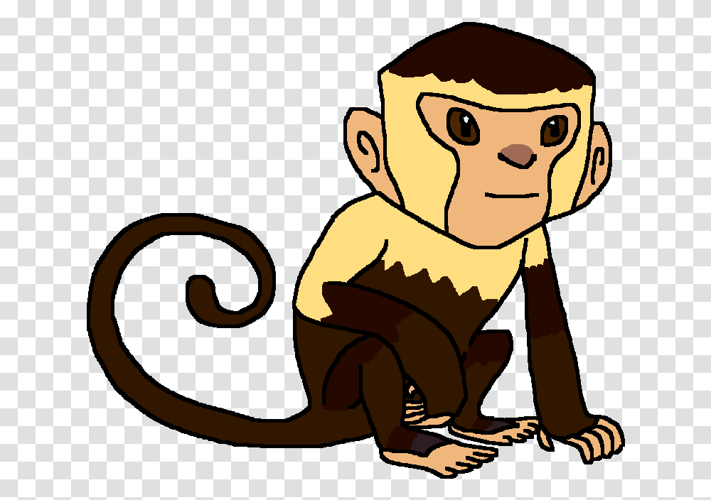 Capuchin Monkey Clipart Banner Free Download Image Capuchin Monkey Cartoon, Person, Kneeling, Drawing, Face Transparent Png