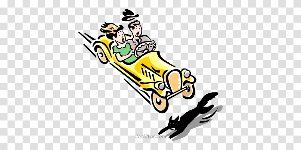 Car About To Hit Black Cat Royalty Free Vector Clip Art, Roller Coaster, Amusement Park, Transportation, Vehicle Transparent Png