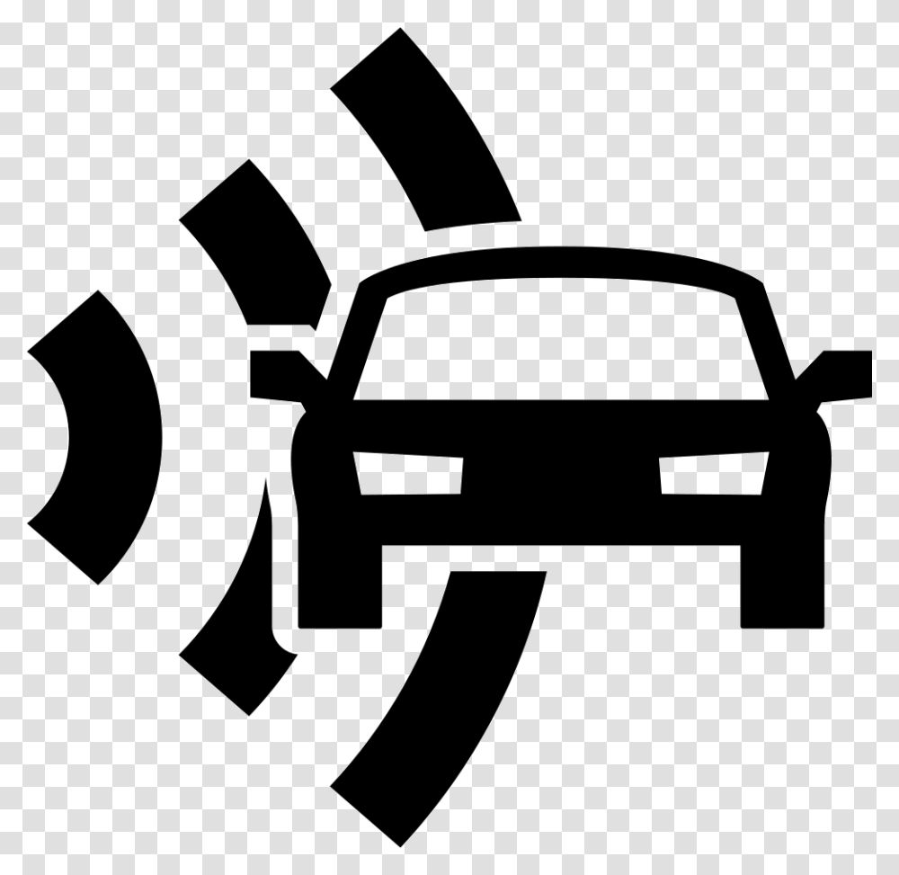 Car And Radar Security Comments Car Alarm Icon, Stencil, Axe, Tool, Silhouette Transparent Png
