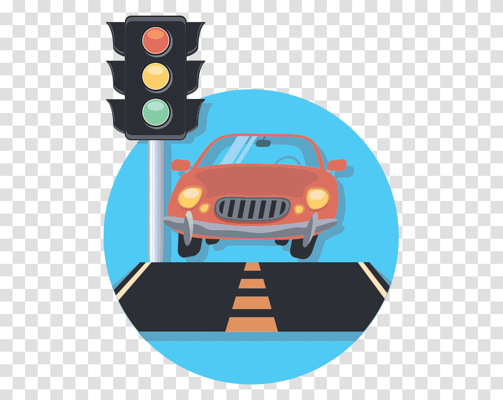 Car And Traffic Light Car At A Traffic Light, Vehicle, Transportation Transparent Png