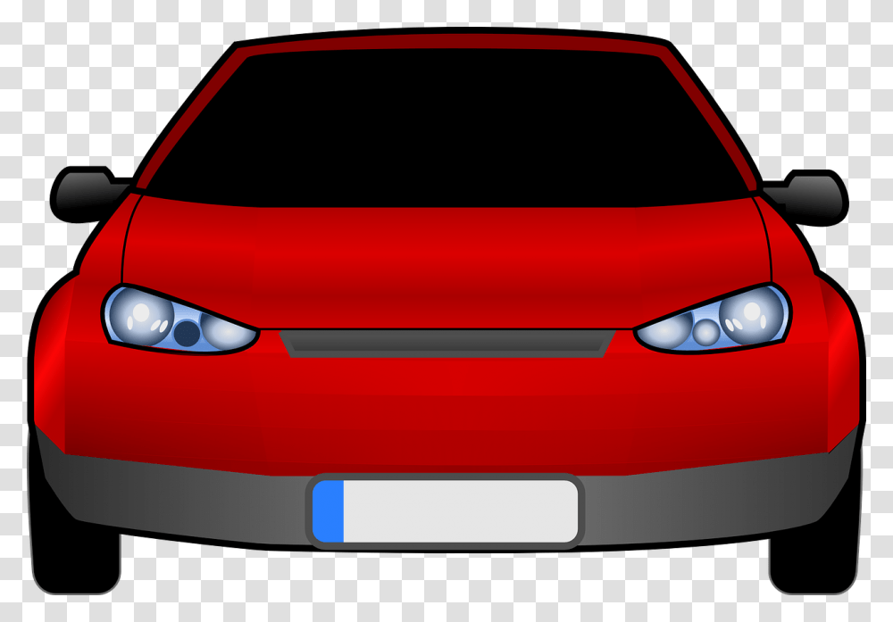 Car Automobile Headlamp Headlight License Tag Car Clipart Front, Vehicle, Transportation, Wheel, Machine Transparent Png