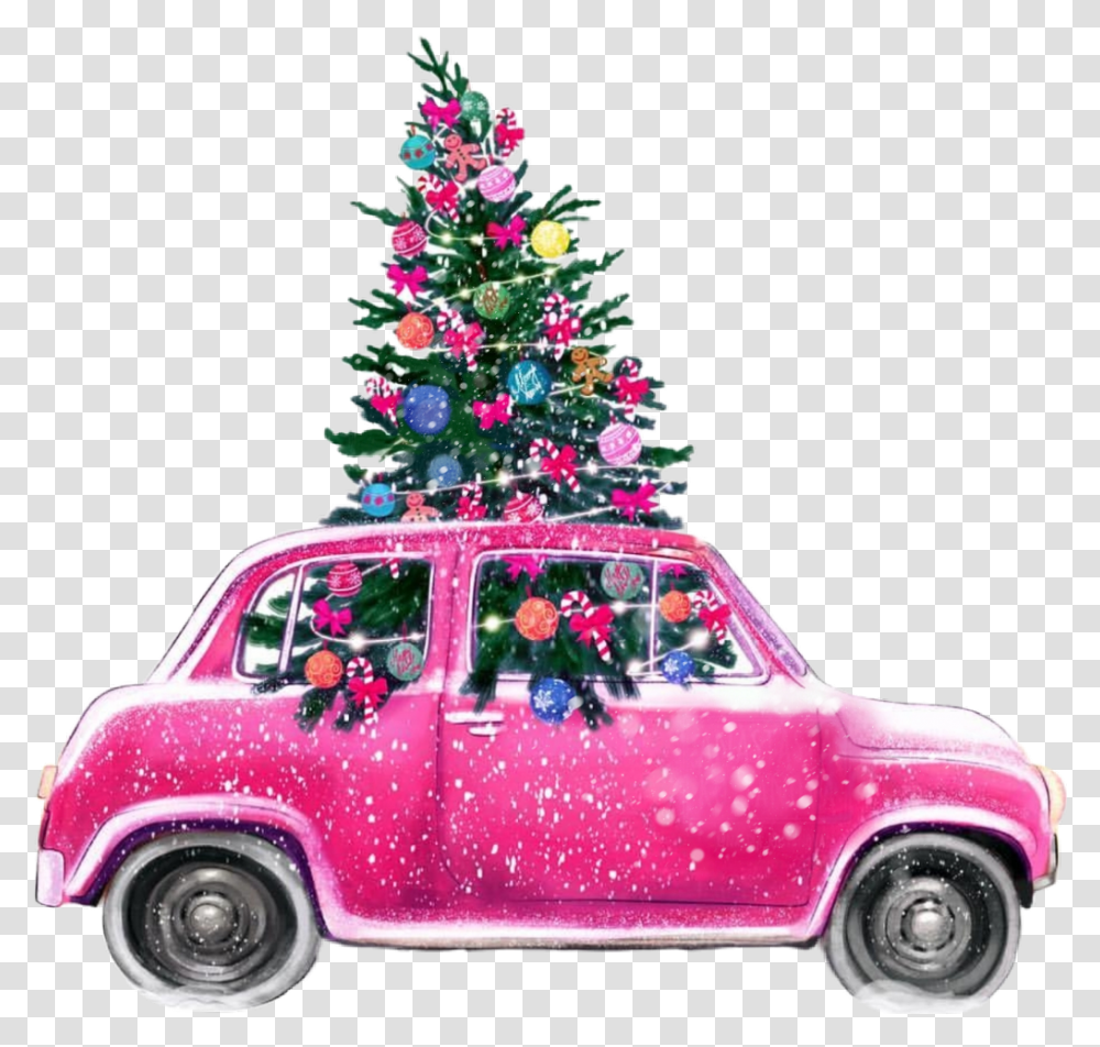 Car Background Christmas Car, Tree, Plant, Ornament, Christmas Tree Transparent Png