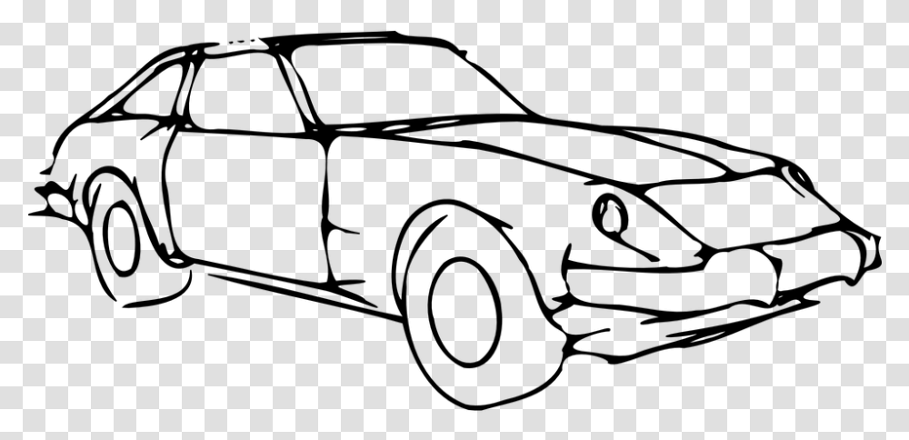 Car Bragger Fast Wheels Headligths Windows Black And White Car Drawings, Gray, World Of Warcraft Transparent Png