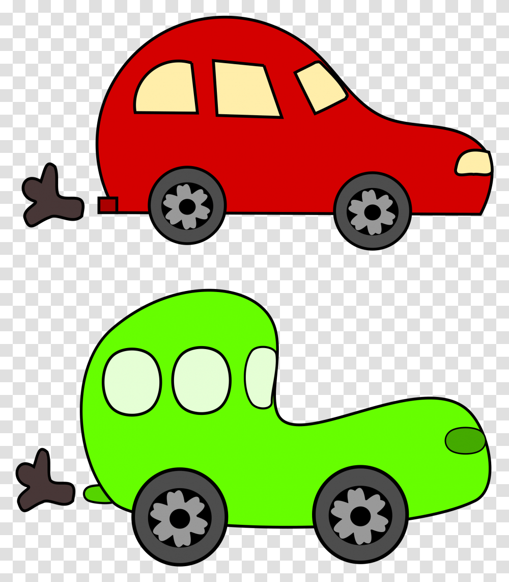 Car Cartoon Clip Art Clipart Green And Red And Green Cars Clipart, Wheel, Machine, Vehicle, Transportation Transparent Png