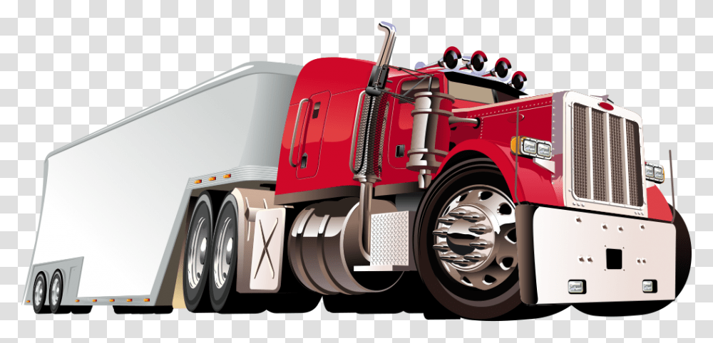 Car Christmas Truck Illustration Cartoon Semi Truck, Fire Truck, Vehicle, Transportation, Wheel Transparent Png