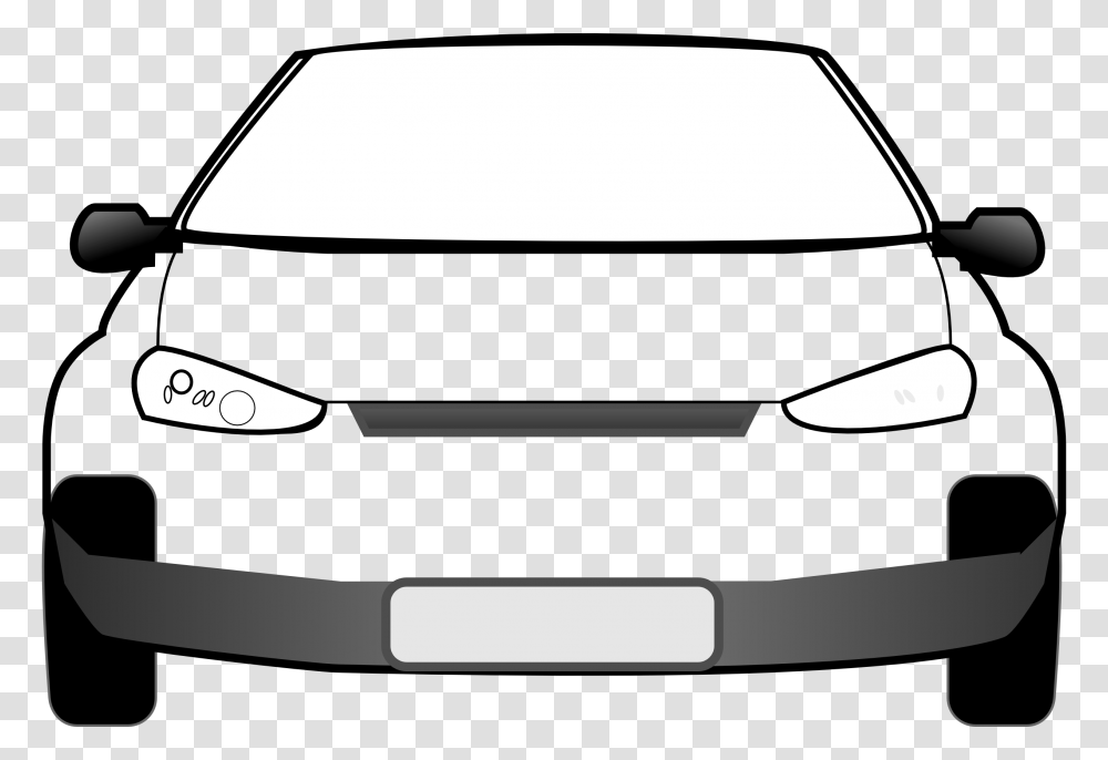 Car Clipart Black And White, Bumper, Vehicle, Transportation, Windshield Transparent Png