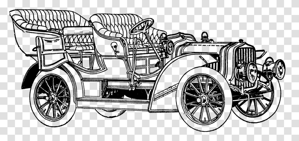 Car Clipart Vintage Vintage Car Line Art, Gray, World Of Warcraft Transparent Png