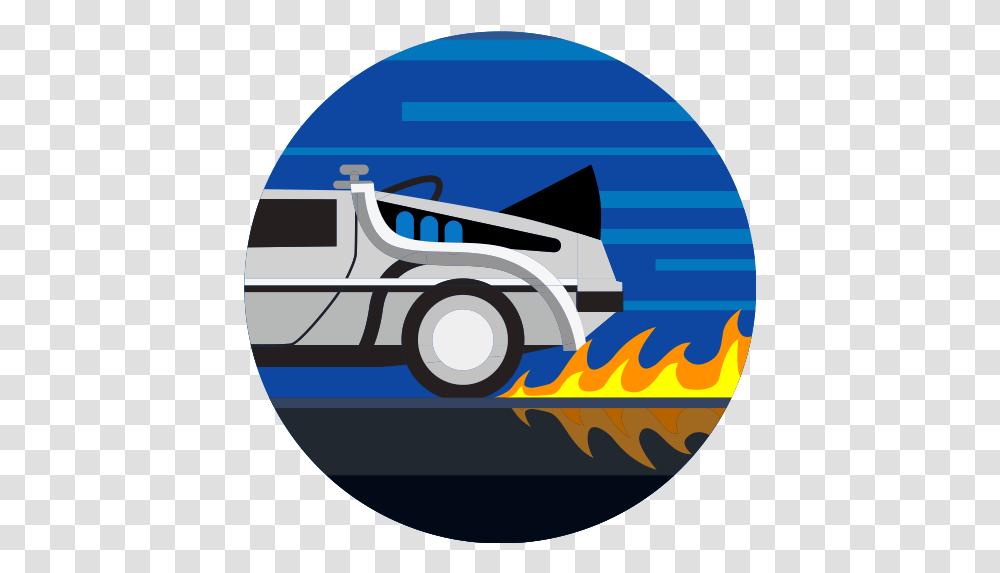 Car Delorean Fast Fire Transport Transportation Delorean Back To The Future Icon, Vehicle, Tractor, Automobile, Outdoors Transparent Png
