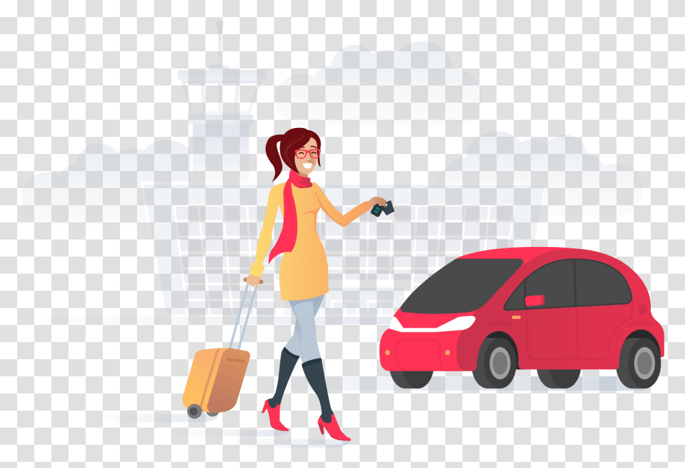 Car Download Rent A Car, Person, Vehicle, Transportation, Female Transparent Png
