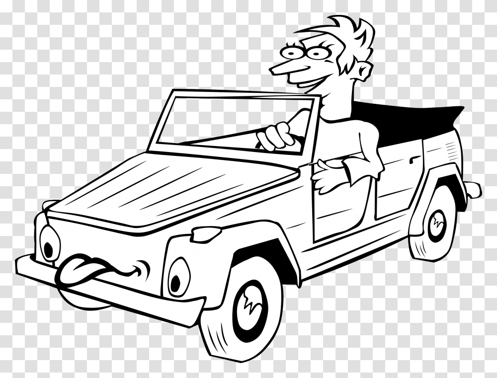 Car Drawing Vector Inside The Car Clipart Black And White, Vehicle, Transportation, Automobile, Jeep Transparent Png