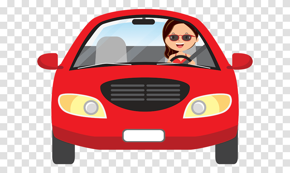 Car Driving Away Lady Driving Clipart, Sunglasses, Person, Vehicle, Transportation Transparent Png