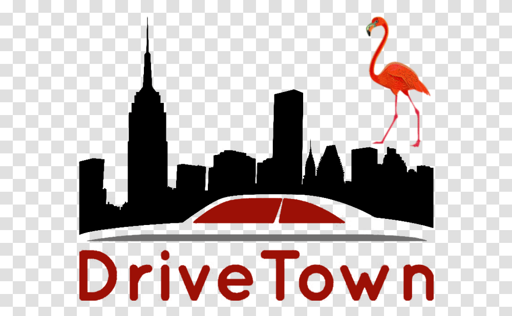 Car Driving Fast Clipart City Silhouette, Bird, Animal, Flamingo, Waterfowl Transparent Png
