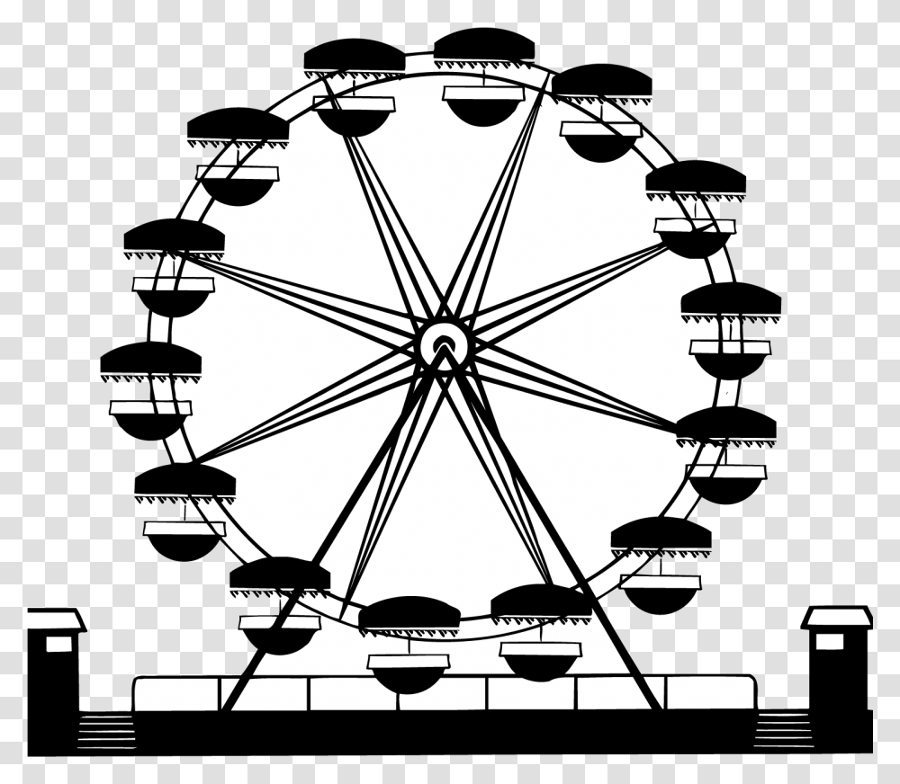 Car Ferris Wheel Wagon Clip Art, Construction Crane, Amusement Park, Utility Pole, Stencil Transparent Png