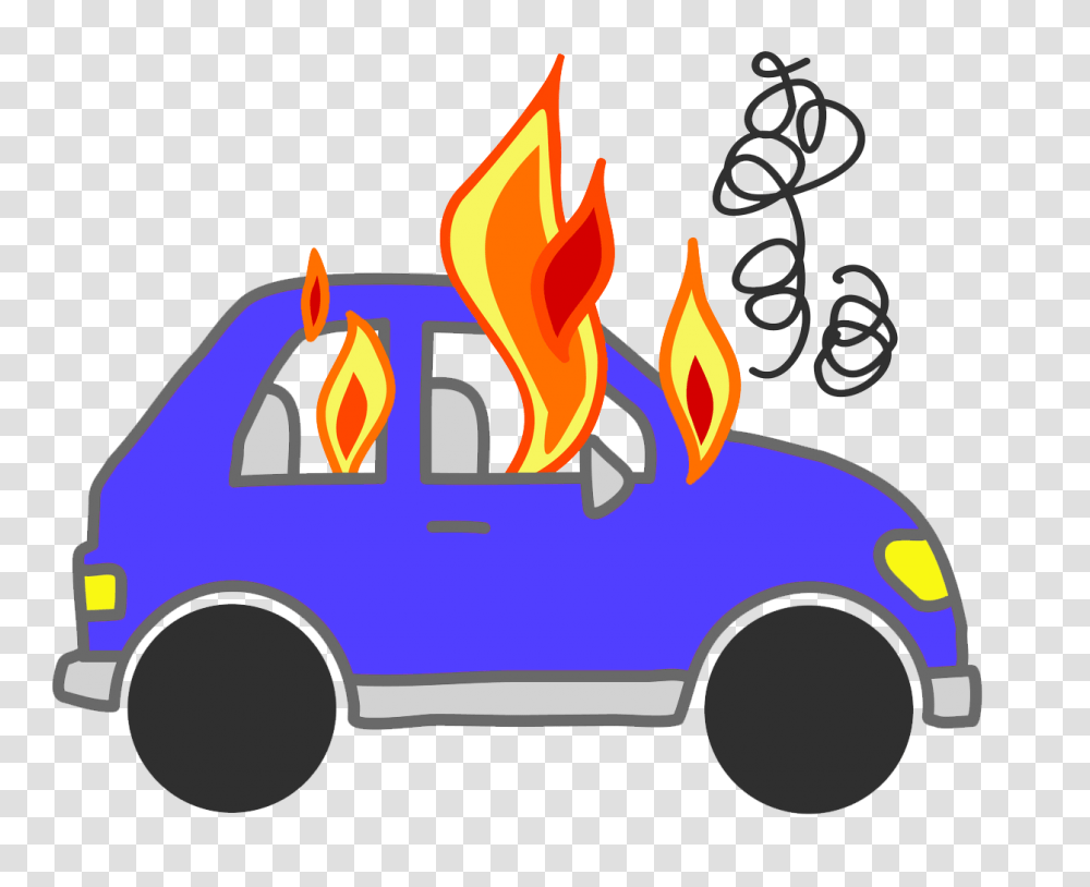 Car Fire Clipart, Vehicle, Transportation, Van, Flame Transparent Png