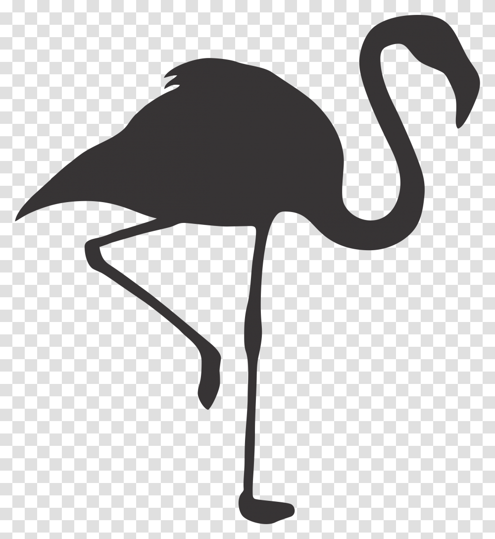 Car Flamingo Silhouette Symbol Decal Funny Truck Sticker Flamingo Preto E Branco, Bird, Animal, Crane Bird, Beak Transparent Png