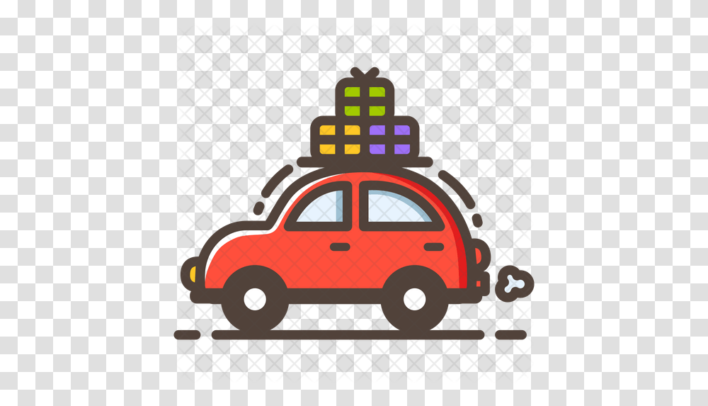 Car Icon Of Colored Outline Style Travel Car Icon, Fire Truck, Vehicle, Transportation, Road Transparent Png