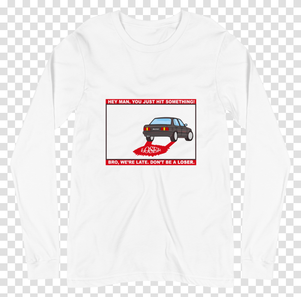 Car Long Sleeve Loser International Sweatshirt, Clothing, Apparel, T-Shirt, Person Transparent Png