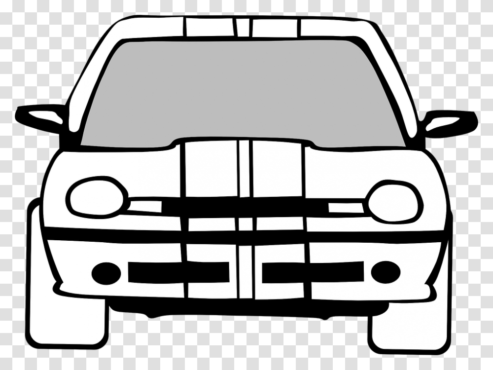 Car Motor Sport Race Danger White Front Outline Front Of Car Coloring, Bumper, Vehicle, Transportation, Automobile Transparent Png