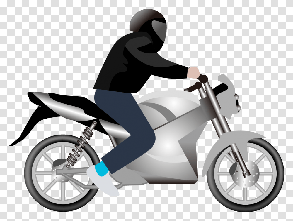 Car Motorcycle Clip Art Vector Man On A Motorbike Bike Rider Vector, Vehicle, Transportation, Spoke, Machine Transparent Png