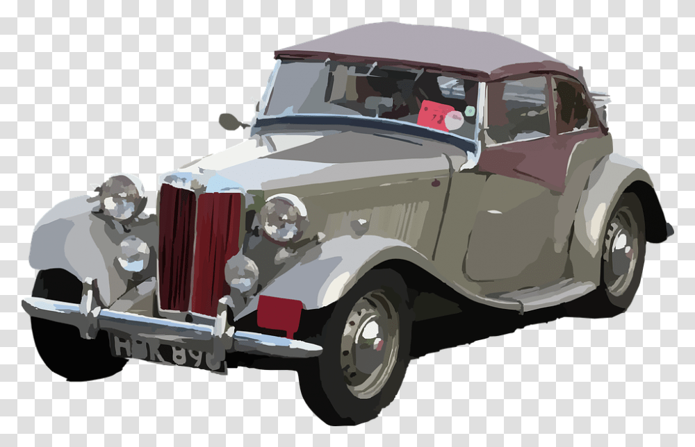 Car Old Vintage Free Vector Graphic On Pixabay Mg Td Midget 1953, Vehicle, Transportation, Bumper, Wheel Transparent Png