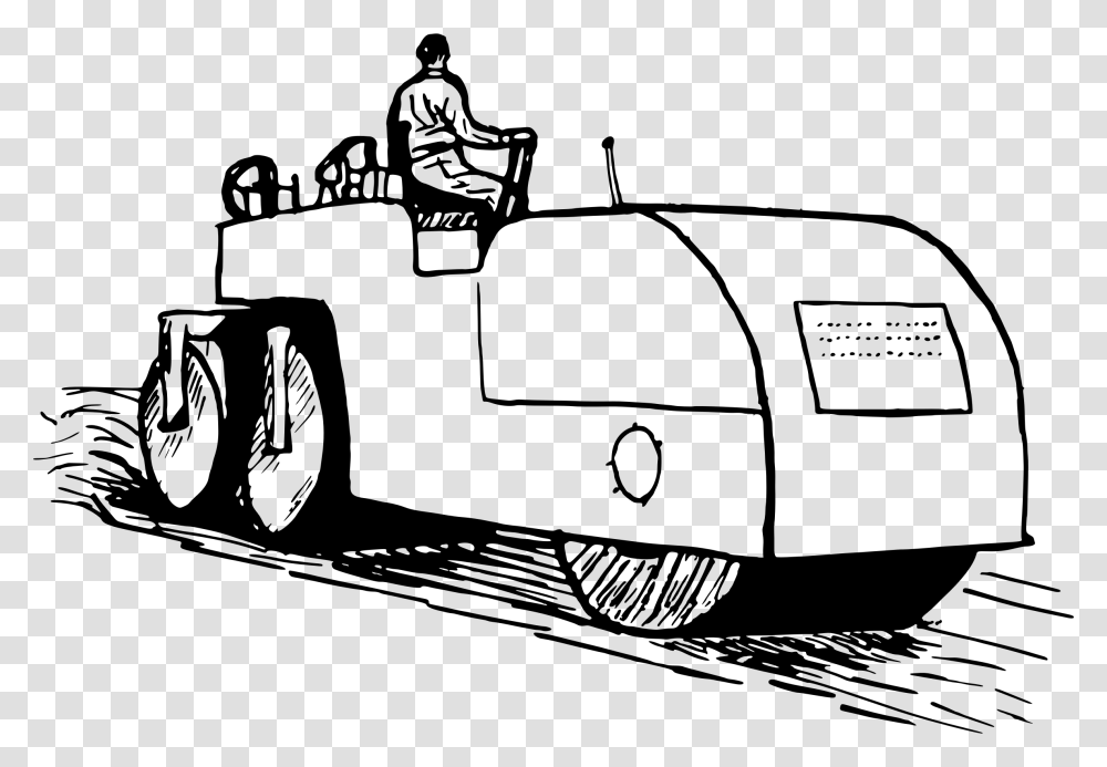 Car On Road Clipart Black And White Graphic Road Roller Vector, Gray, World Of Warcraft Transparent Png