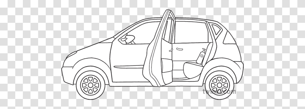 Car Open Back Door Suncream Vehicle Transport Seat Eyfs Car Door Open Illustration, Sedan, Transportation, Drawing, Art Transparent Png