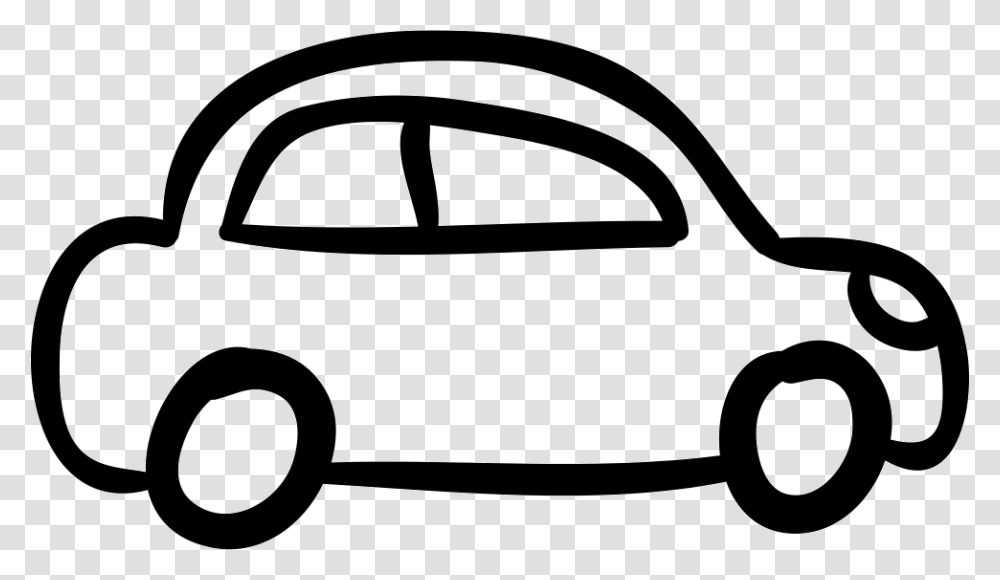 Car Outlined Vehicle Side View Car Side View Clipart, Stencil, Transportation, Lawn Mower, Sunglasses Transparent Png