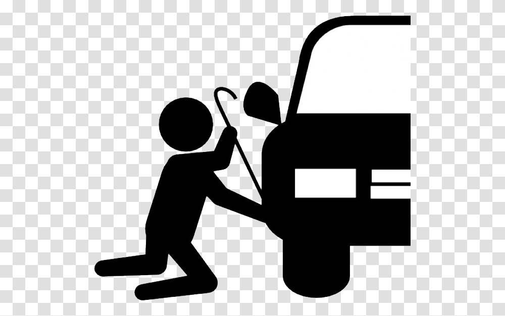 Car Robbery Icon, Person, Silhouette, Stencil, Leisure Activities Transparent Png