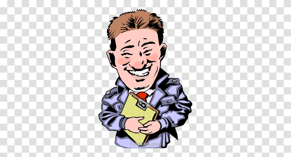 Car Salesman With Clipboard Royalty Free Vector Clip Art, Person, Human, Face, Head Transparent Png