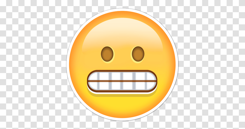 Car & Motorbike Stickers Grinning Face With Smiling Eyes Grimace Emoji Background, Label, Text, Disk, Word Transparent Png