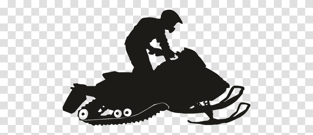 Car Vehicle Silhouette Snowmobile Decal Snowmobile Black And White, Person, Human, Animal, Stencil Transparent Png