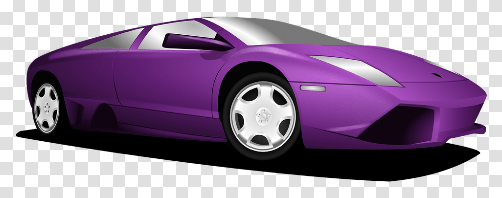 Car Vehicle Sports Purple Lamborghini Clipart, Transportation, Wheel, Machine, Tire Transparent Png