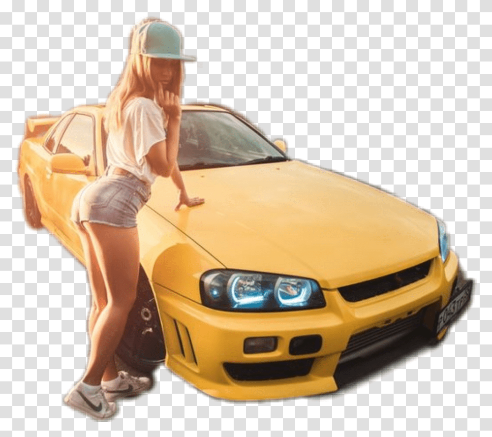 Car Wallpapers With Girls Download Girls With Jdm Cars, Vehicle, Transportation, Person Transparent Png
