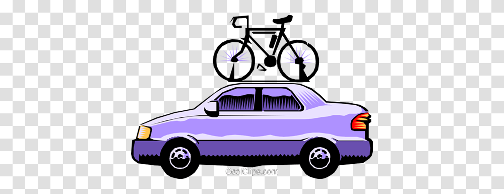 Car With Bicycle Roof Rack Royalty Free Vector Clip Art, Vehicle, Transportation, Bike, Wheel Transparent Png