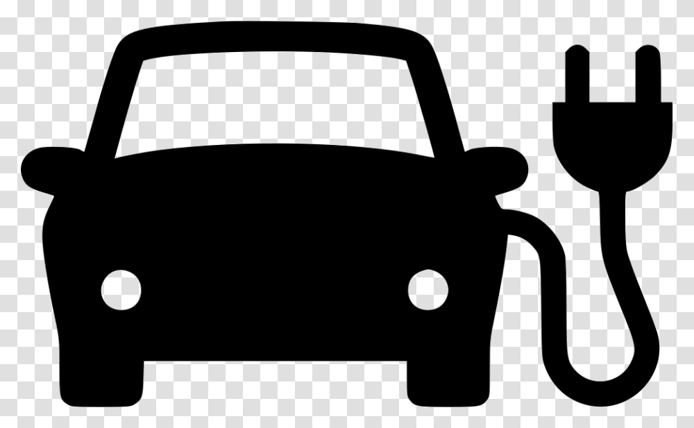 Car With Electric Plug Icon Free, Silhouette, Stencil Transparent Png