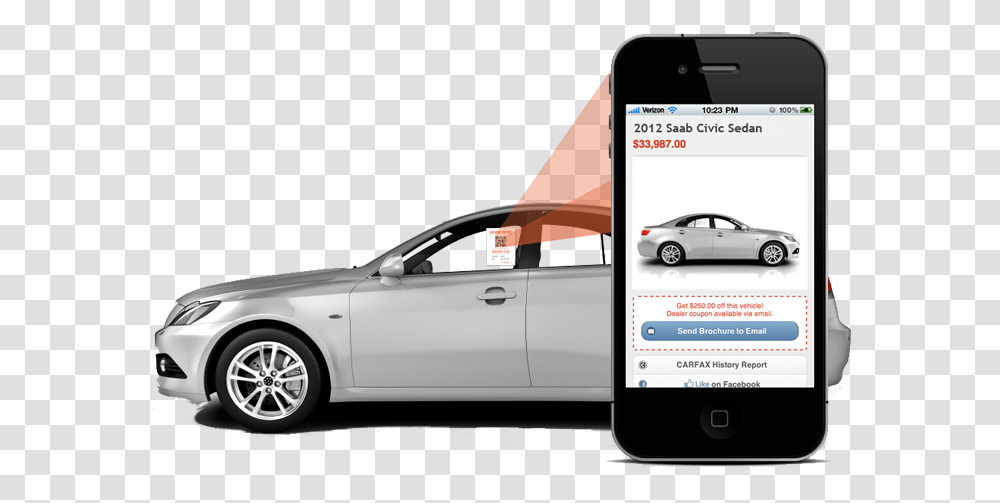 Car With Qr Window Sticker Qr Code Parking System, Mobile Phone, Electronics, Vehicle, Transportation Transparent Png