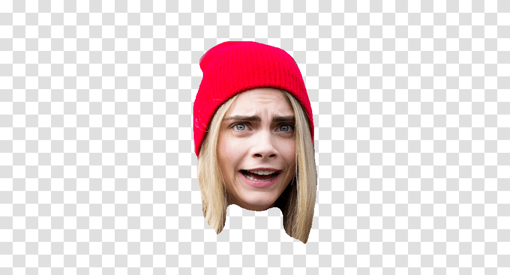 Caradelevingne Cara Worried, Apparel, Beanie, Cap Transparent Png