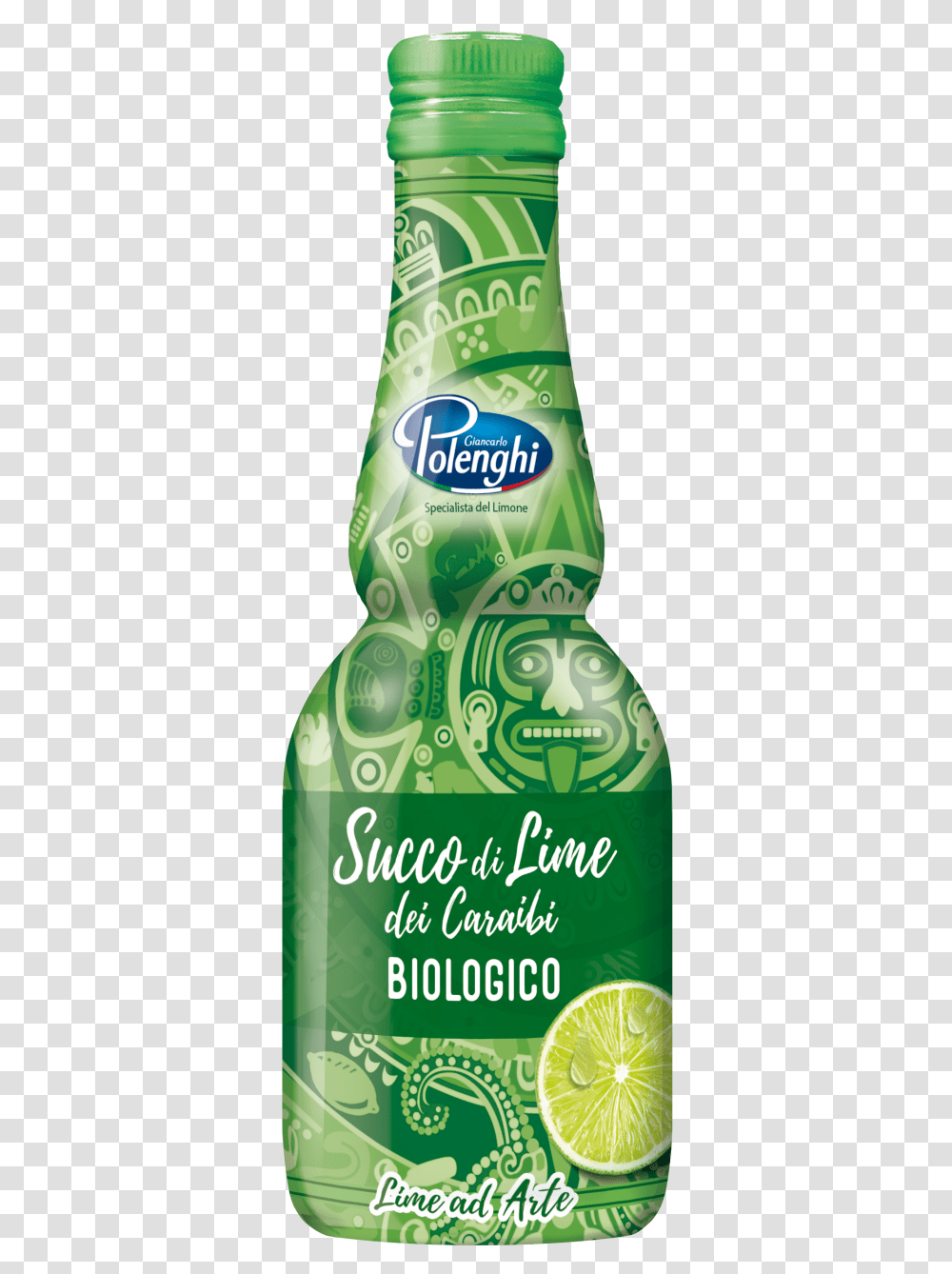 Caraffina Organic Caribbean Lime Juice Glass Bottle, Beverage, Drink, Beer, Alcohol Transparent Png