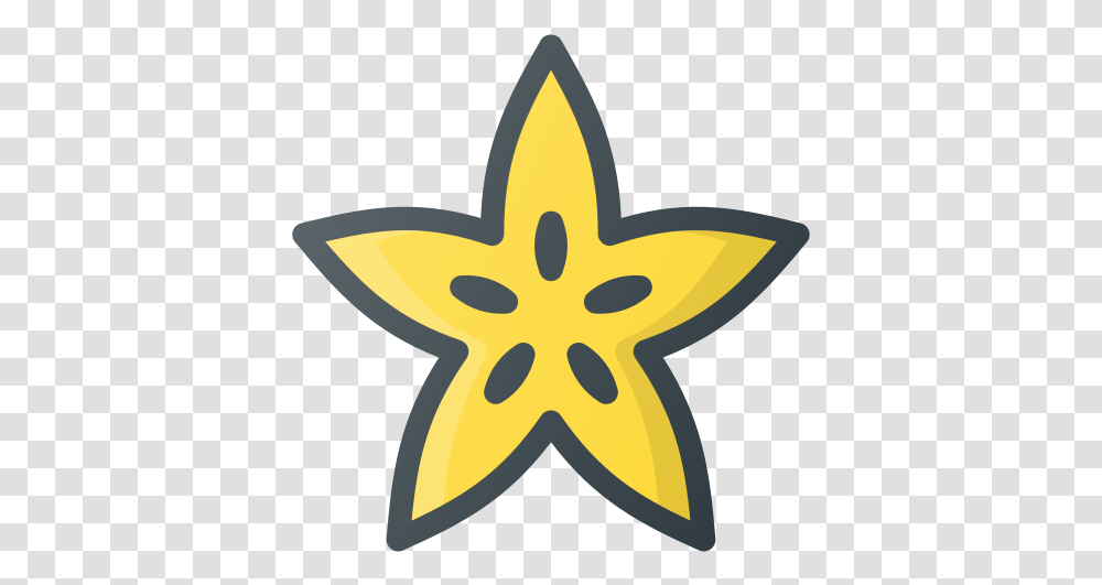 Carambola Friut Star Starfiut Blue And Yellow Stars, Symbol, Star Symbol Transparent Png