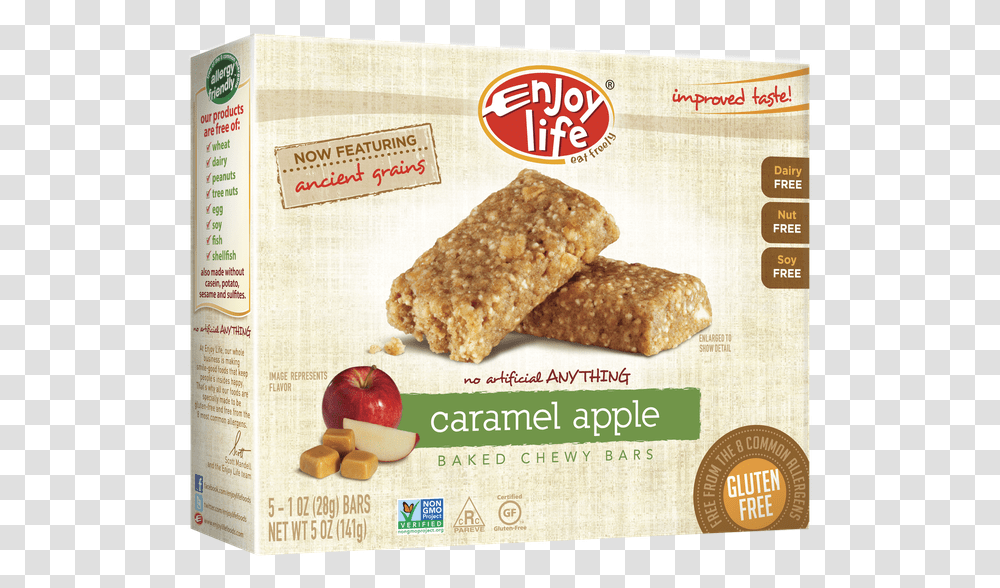Caramel Apple Chewy Bars Enjoy Life Baked Chewy Bars Gluten Free Caramel Apple, Bread, Food, Breakfast, Snack Transparent Png