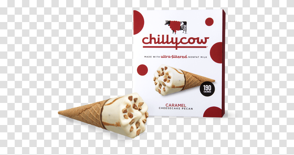 Caramel Cheesecake Pecan Chilly Cow Brownie Batter Bar, Cone, Cream, Dessert, Food Transparent Png