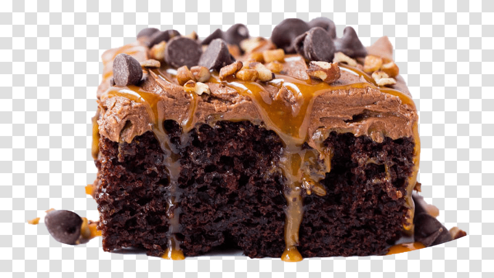 Caramel Chocolate Cake With Nuts Inside Chocolate Cake, Dessert, Food, Cookie, Biscuit Transparent Png
