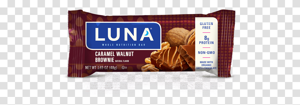 Caramel Walnut Brownie Flavor Packaging Luna Bar Caramel Walnut Brownie, Plant, Vegetable, Food, Peanut Transparent Png