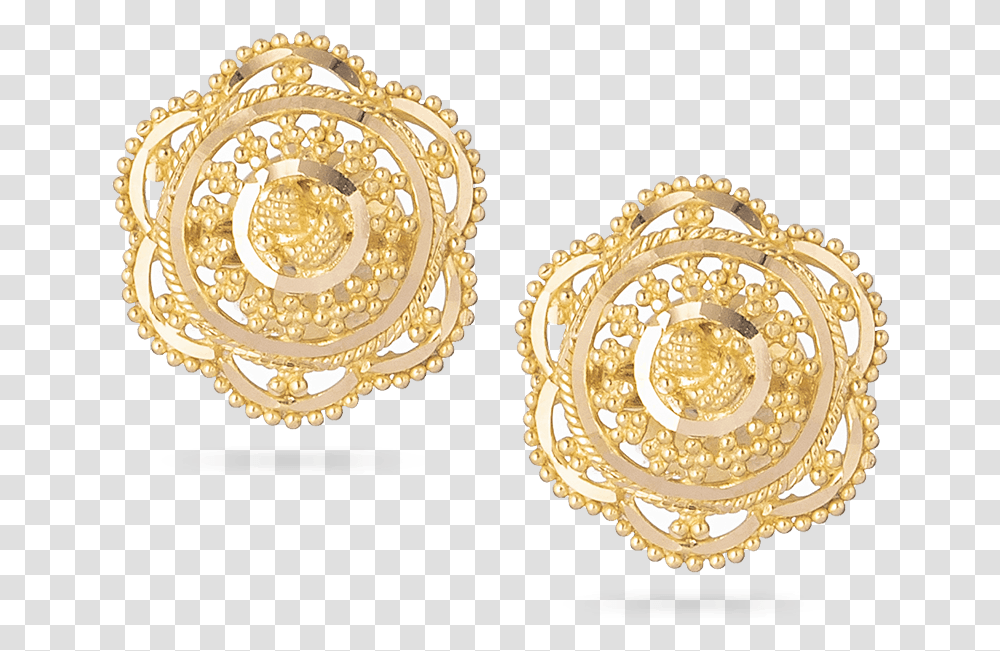 Carat Gold Filigree Stud Earrings Earrings, Accessories, Accessory, Jewelry Transparent Png