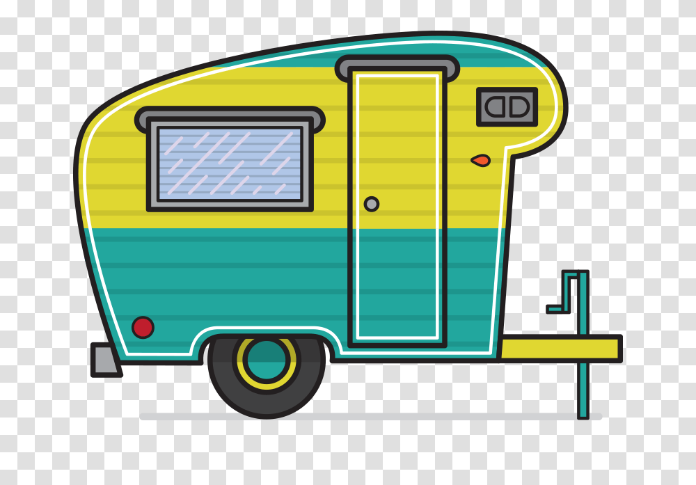 Caravan Clipart Retro Camper, Vehicle, Transportation, Bus, Housing Transparent Png