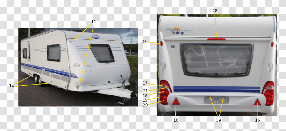 Caravan Trailer Lights Rv, Vehicle, Transportation, Truck Transparent Png