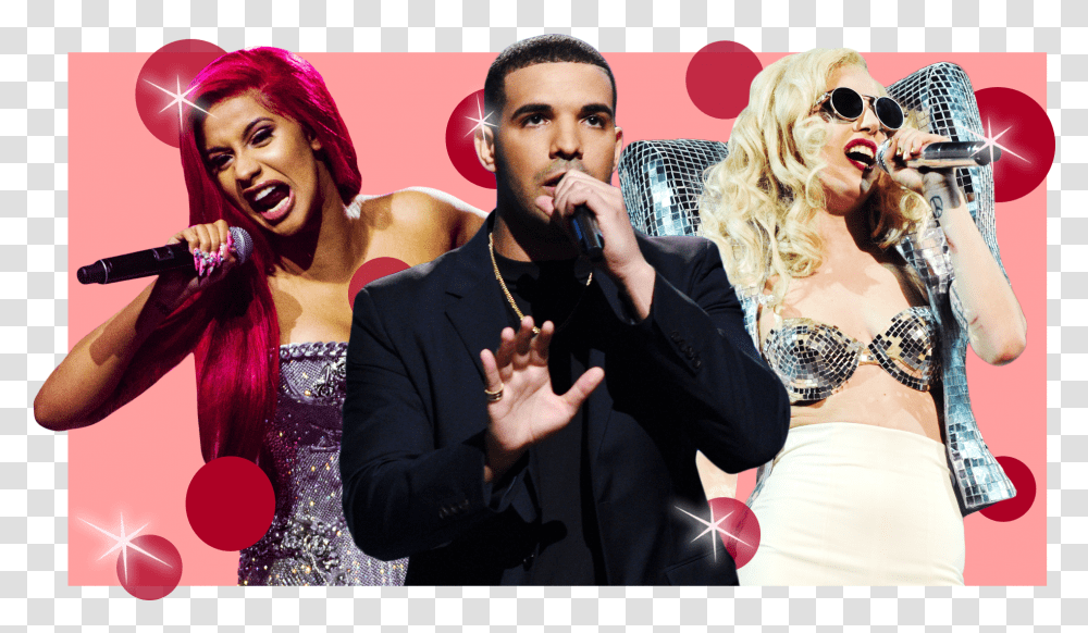 Carbi B Drake And Lady Gaga Songs, Person, Microphone, Sunglasses, Blonde Transparent Png