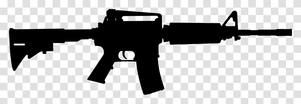Carbine Airsoft Gun Hop Up Metal M16 Clipart, Weapon, Weaponry, Rifle, Silhouette Transparent Png