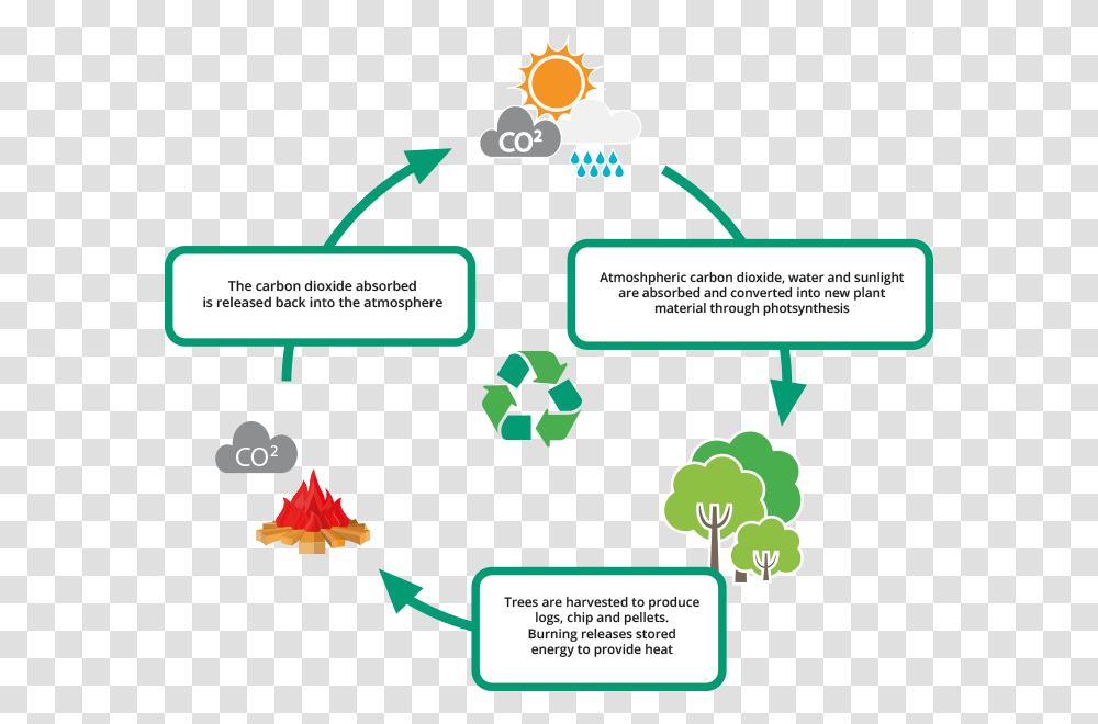 Carbon Cycle Burning Wood Carbon Dioxide Release, Recycling Symbol, Network Transparent Png