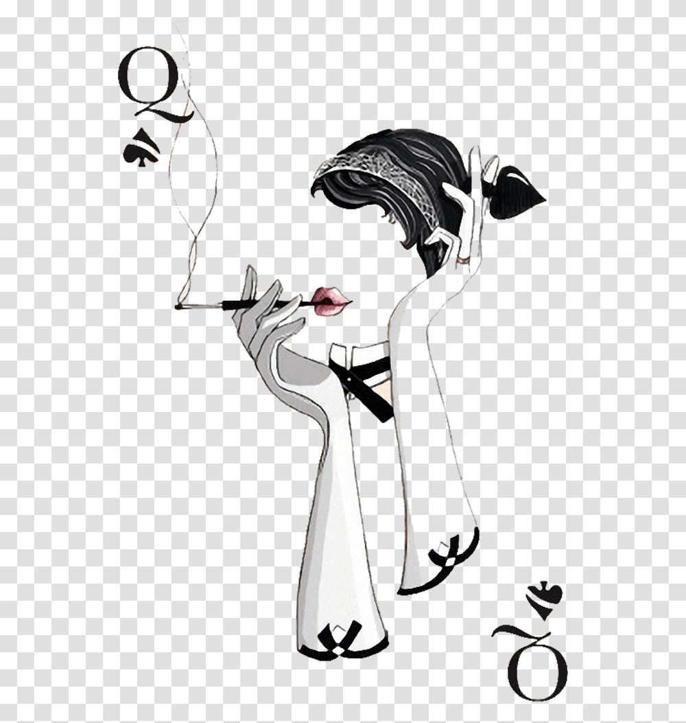 Card Players Clipart Queen Of Hearts Illustration, Person, Hand, Drawing Transparent Png